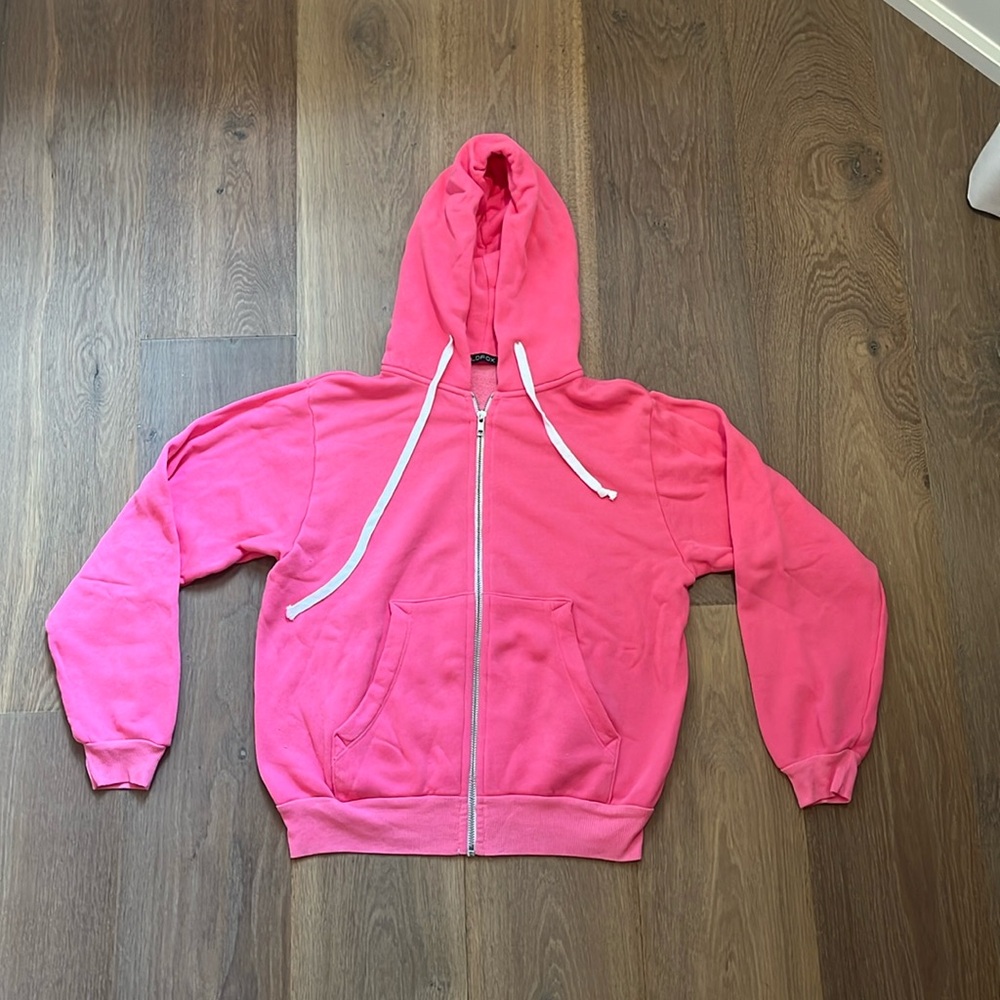 Wild fox pink zip up hoodie